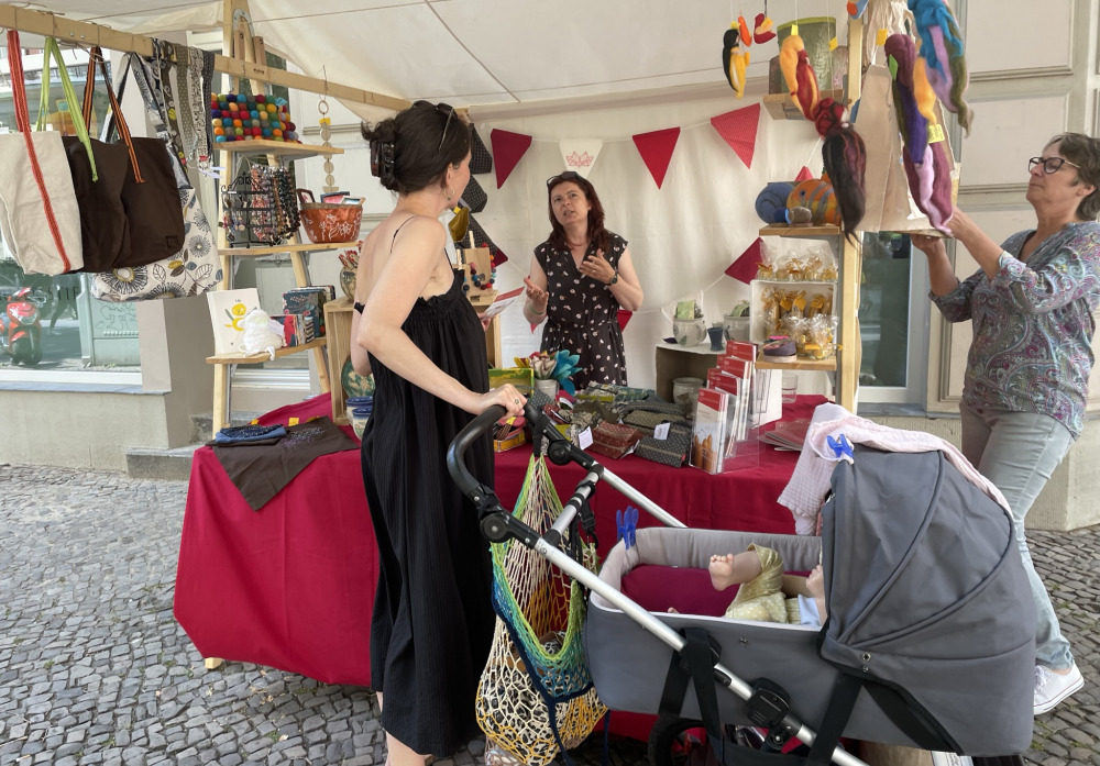 Marktstand auf der Eröffnungsfeier